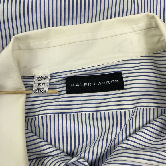 Vtg RALPH LAUREN Black Label Mens 16 1/2 Long Sleeve Button French Cuff Italy - Picture 10 of 15